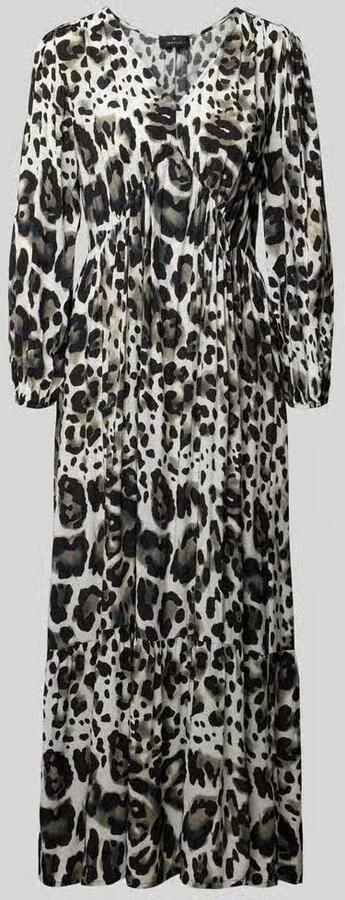 Monari maxi-jurk van viscose met volantzoom