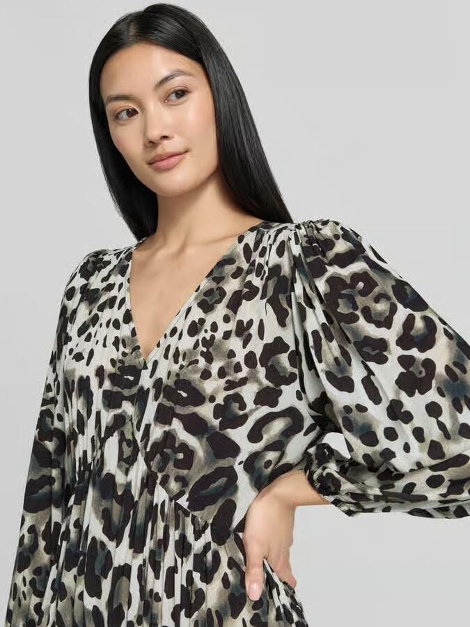 Monari maxi-jurk van viscose met volantzoom - Foto 2