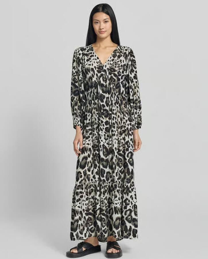 Monari maxi-jurk van viscose met volantzoom - Foto 2