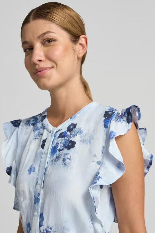 Monari midi-jurk van mix van linnen en viscose in all-over look - Foto 2