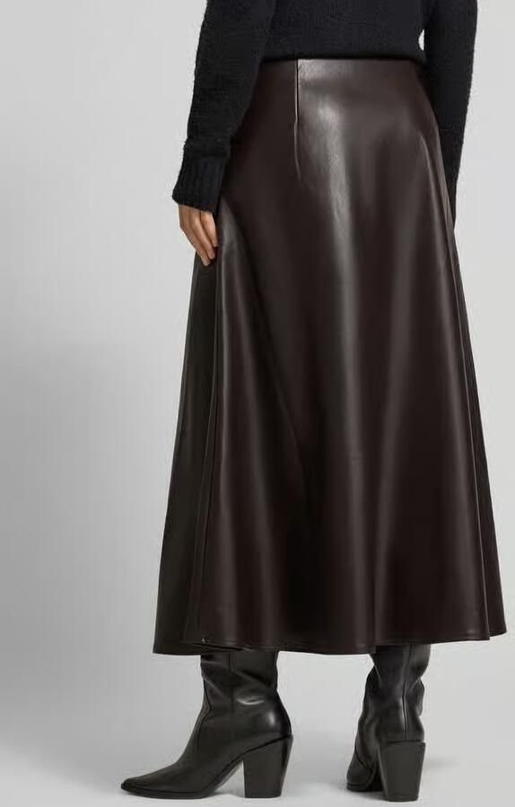 Monari Midirok in leerlook met bandplooien - Foto 3
