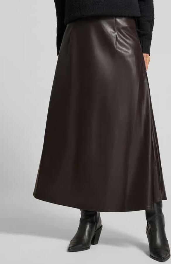 Monari Midirok in leerlook met bandplooien - Foto 2