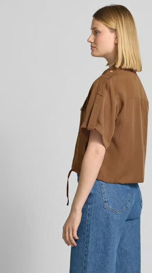 Monari Overhemdblouse met blinde knoopsluiting