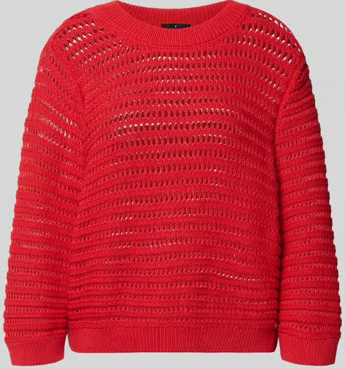 Monari Oversized trui in semitransparant design model 'Ajour'