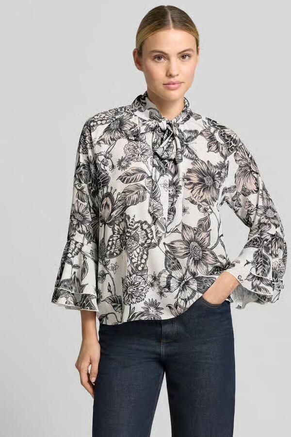 Monari Regular fit blouse met sierstrik - Foto 2
