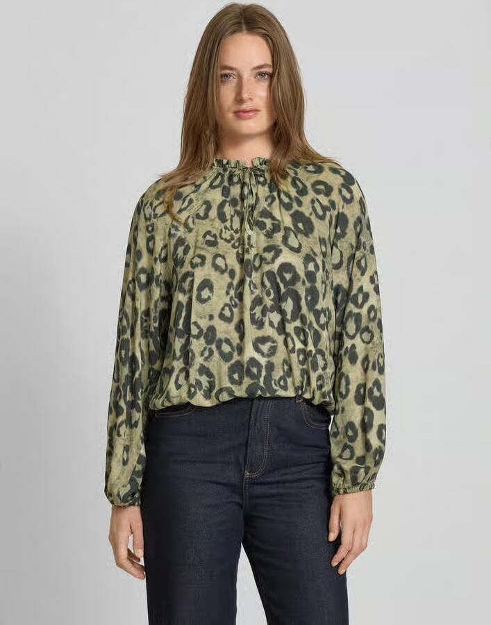 Monari Regular fit blouse van viscose met dierenprint - Foto 2