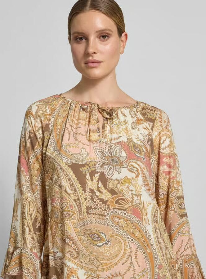 Monari regular fit blouse van viscose met paisleymotief