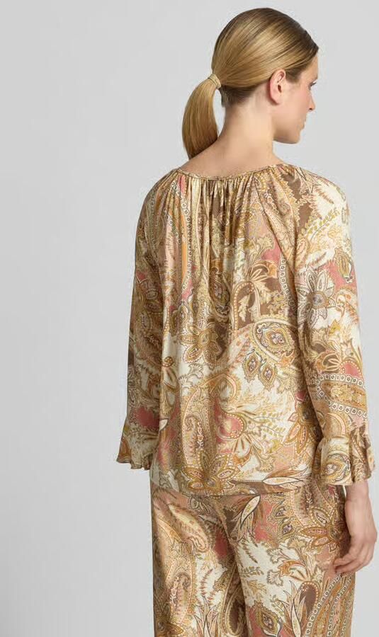 Monari regular fit blouse van viscose met paisleymotief