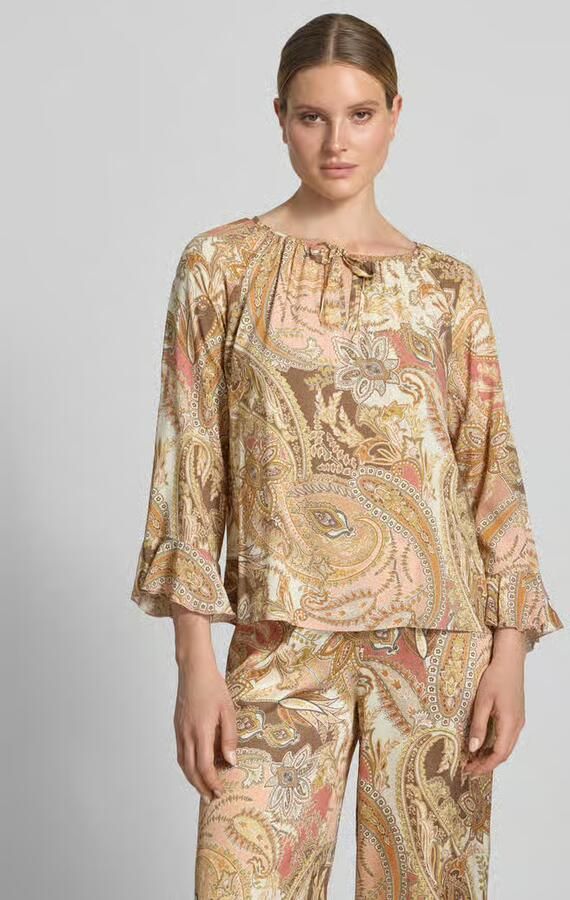 Monari regular fit blouse van viscose met paisleymotief - Foto 3