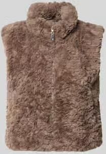 Monari Regular fit bodywarmer van imitatiebont met opstaande kraag