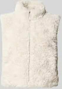 Monari Regular fit bodywarmer van imitatiebont met opstaande kraag