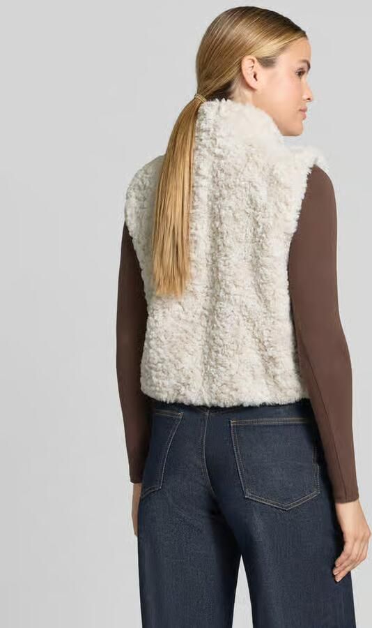Monari Regular fit bodywarmer van imitatiebont met opstaande kraag - Foto 3