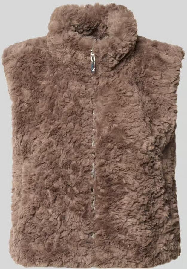 Monari Regular fit bodywarmer van imitatiebont met opstaande kraag - Foto 2