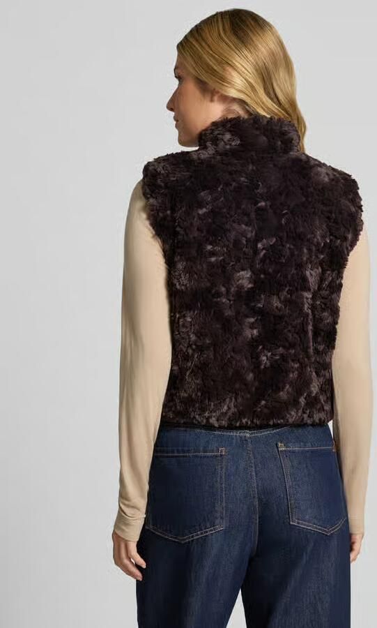 Monari Regular fit bodywarmer van imitatiebont met opstaande kraag - Foto 3