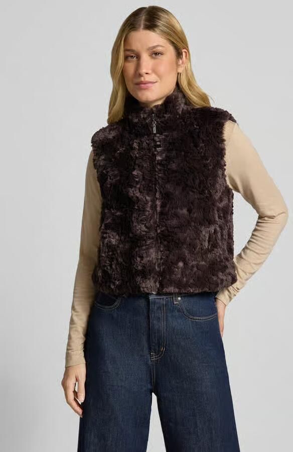 Monari Regular fit bodywarmer van imitatiebont met opstaande kraag - Foto 2