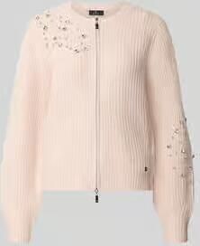 Monari Regular fit cardigan met siersteentjes