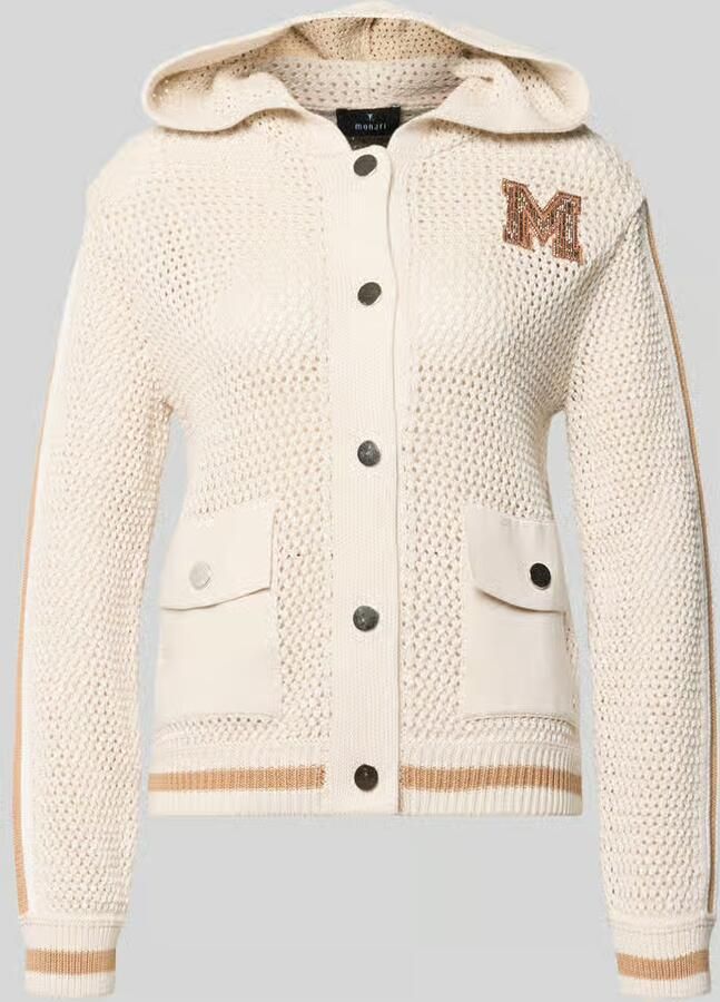 Monari regular fit gebreid jack met capuchon - Foto 2