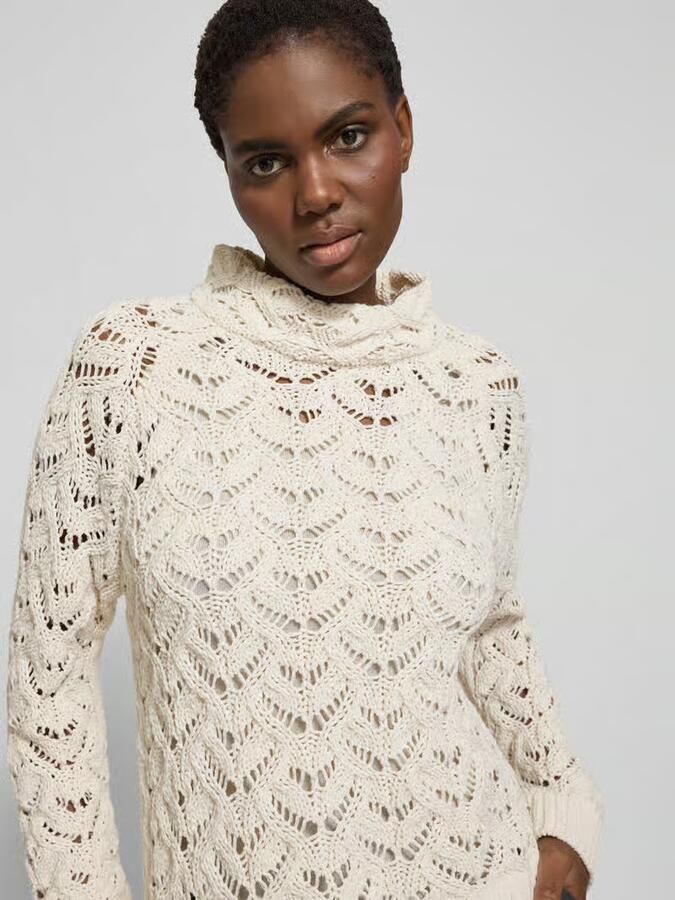 Monari Regular fit gebreide pullover met wol model 'Chenille Ajour' - Foto 2