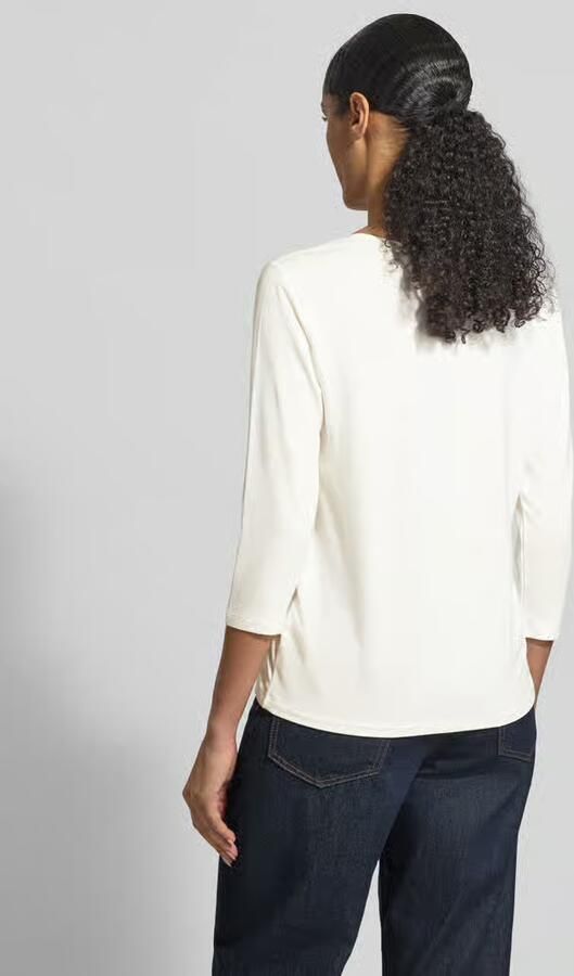 Monari Regular fit Shirt met lange mouwen van Viscosemix met siersteentjes