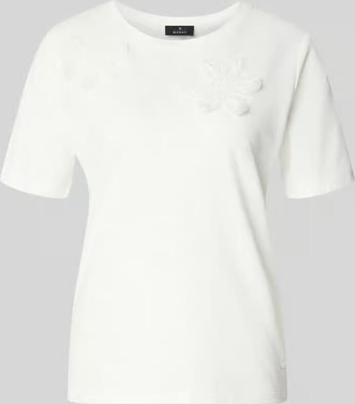 Monari regular fit T-shirt met florale siergarnering - Foto 2