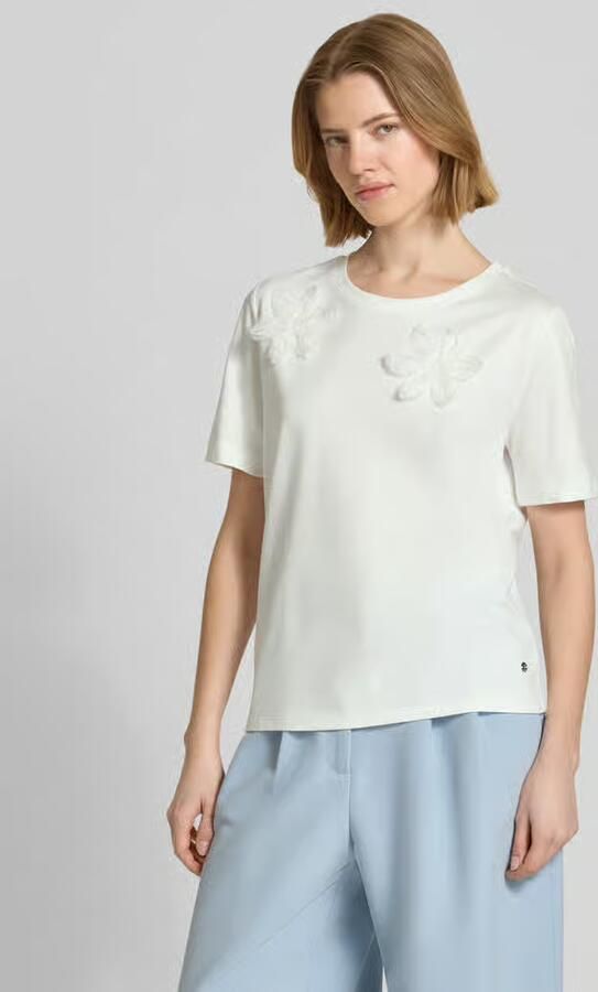 Monari regular fit T-shirt met florale siergarnering - Foto 3