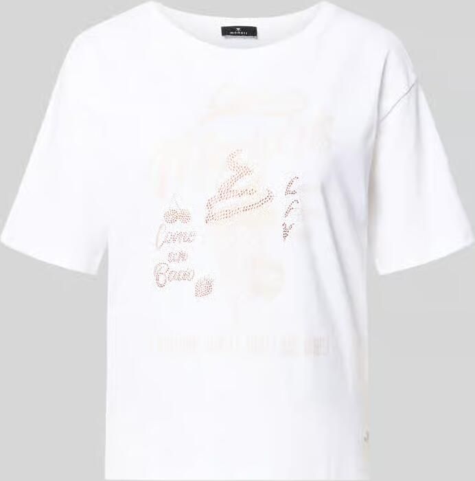 Monari regular fit T-shirt met siersteendecoratie model 'Ice Cream'
