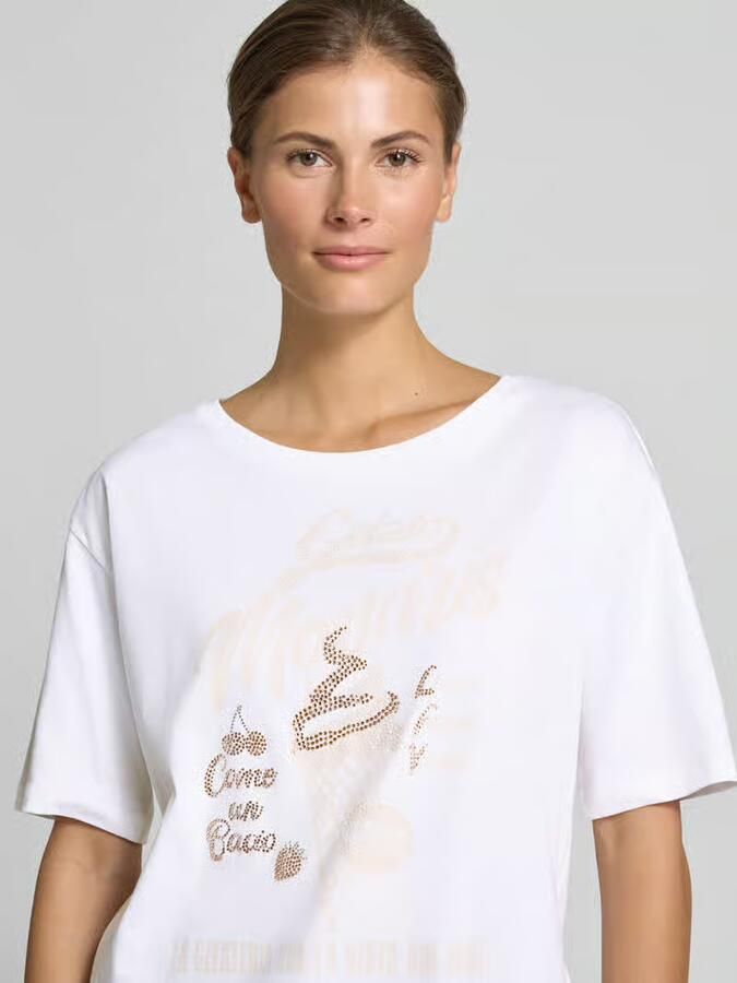 Monari regular fit T-shirt met siersteendecoratie model 'Ice Cream' - Foto 2