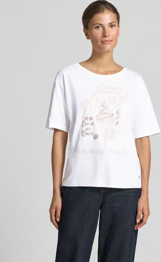 Monari regular fit T-shirt met siersteendecoratie model 'Ice Cream' - Foto 3