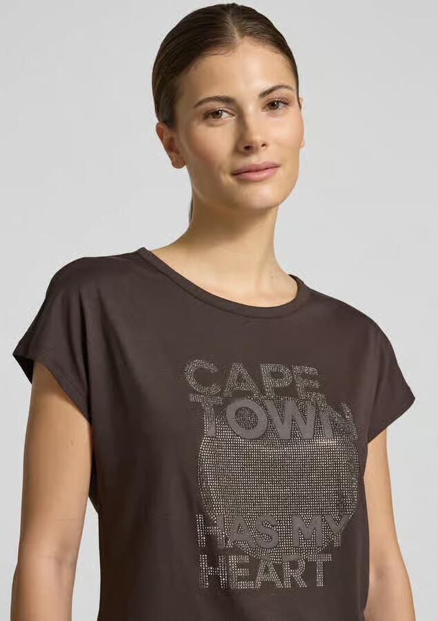 Monari regular fit T-shirt met statementprint