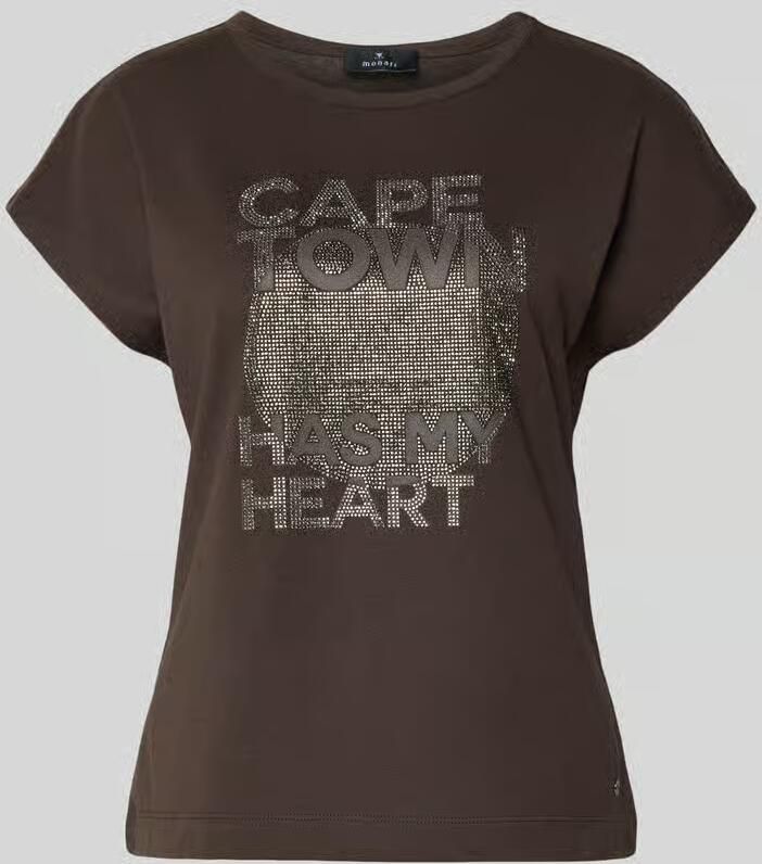 Monari regular fit T-shirt met statementprint - Foto 2