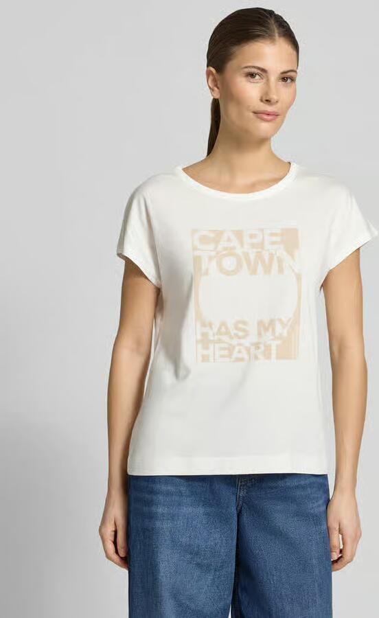 Monari regular fit T-shirt met statementprint - Foto 3