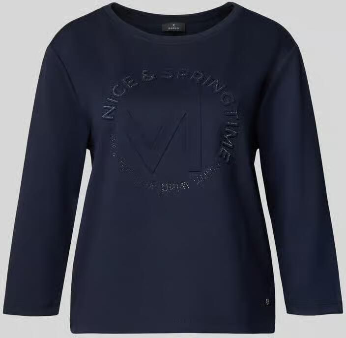Monari Relaxed fit sweatshirt met viscose model 'Emblem'