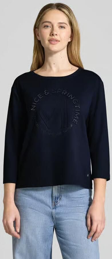 Monari Relaxed fit sweatshirt met viscose model 'Emblem' - Foto 4