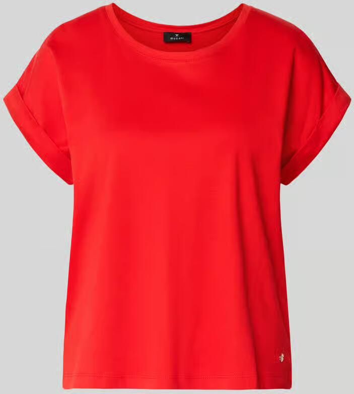 Monari Relaxed fit T-shirt met logo-applicatie model 'Pima'