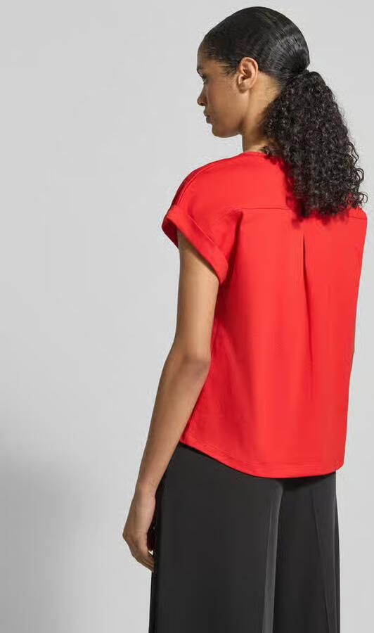 Monari Relaxed fit T-shirt met logo-applicatie Model 'Pima' - Foto 3