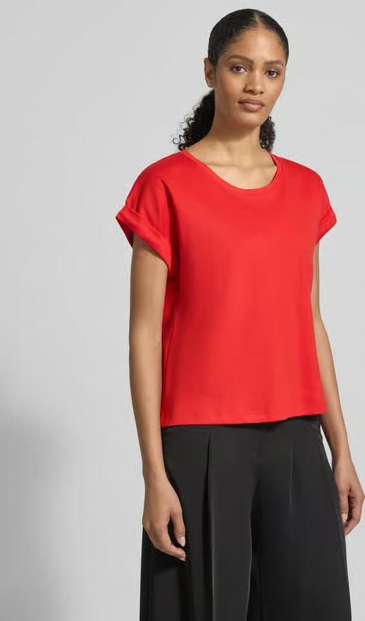 Monari Relaxed fit T-shirt met logo-applicatie Model 'Pima' - Foto 4