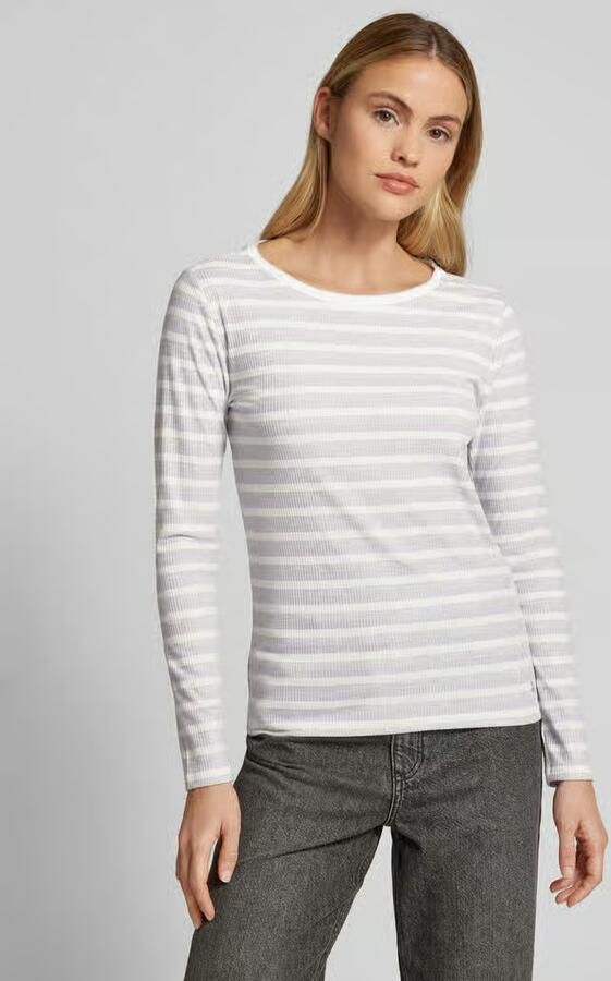 Monari Shirt met lange mouwen en geribde ronde hals - Foto 4