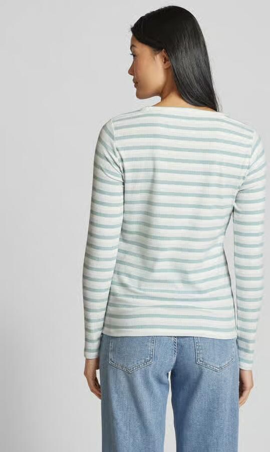 Monari Shirt met lange mouwen en geribde ronde hals