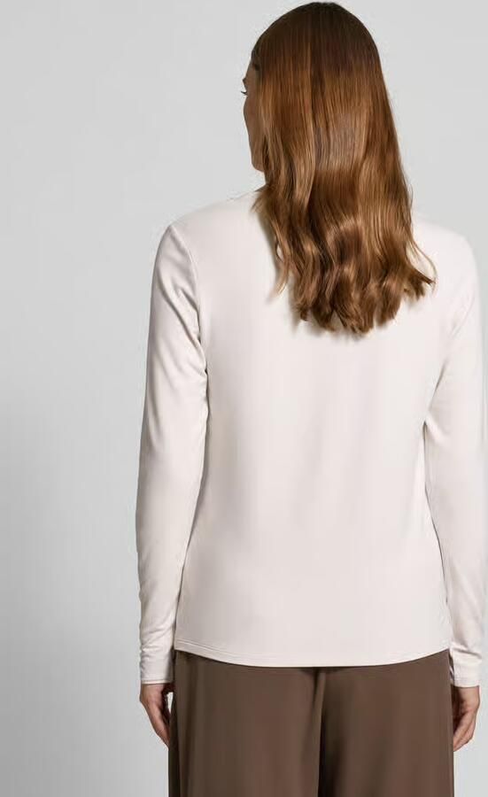 Monari Shirt met lange mouwen en geribde ronde hals