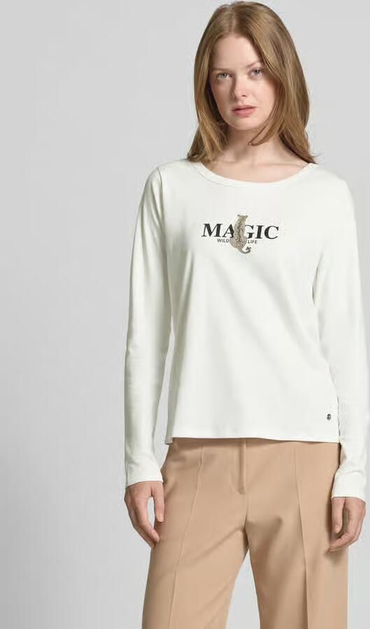 Monari Shirt met lange mouwen en labelprint - Foto 2