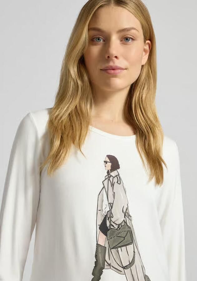 Monari Shirt met lange mouwen en motiefprint - Foto 2