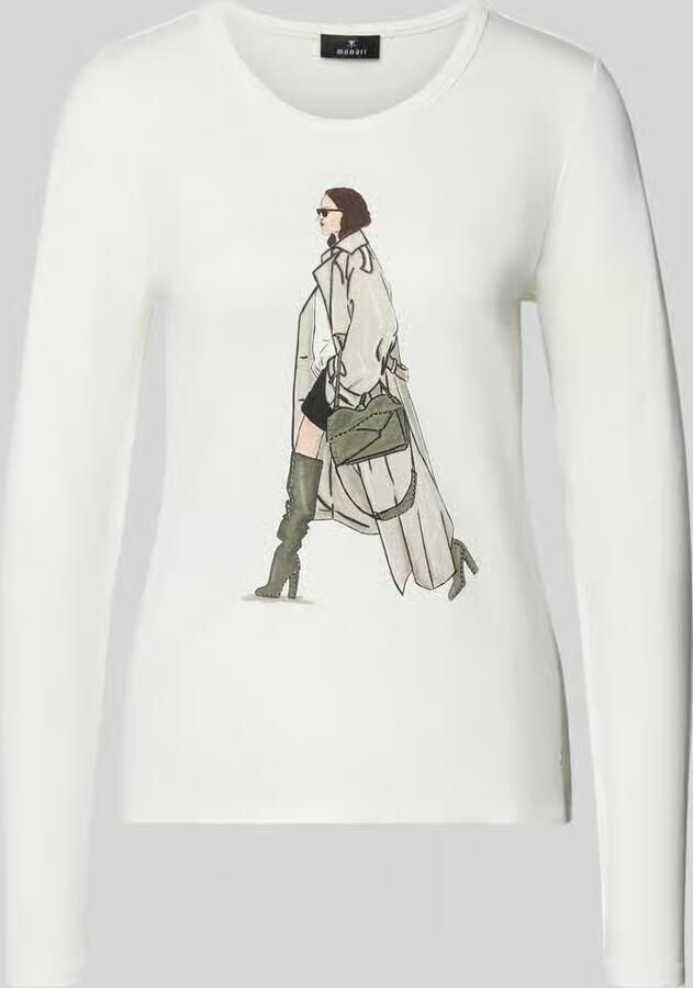 Monari Shirt met lange mouwen en motiefprint
