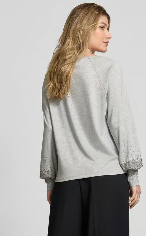 Monari Shirt met lange mouwen en siersteentjes