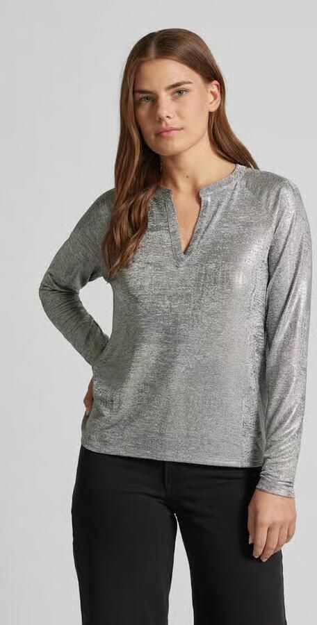 Monari Shirt met lange mouwen en V-hals - Foto 2
