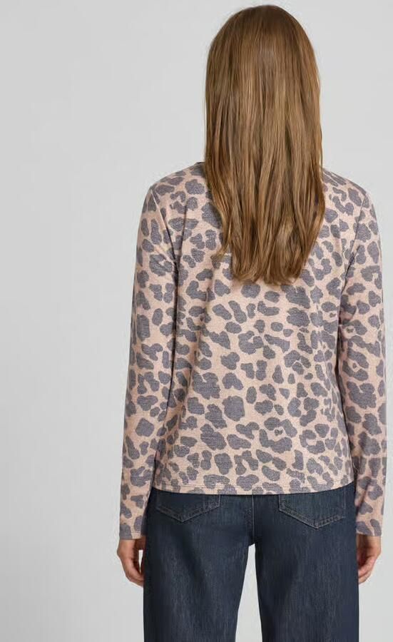 Monari Shirt met lange mouwen in luipaardlook met ronde hals