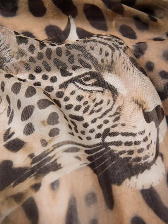 Monari Sjaal van pure viscose met All-over dierenprint