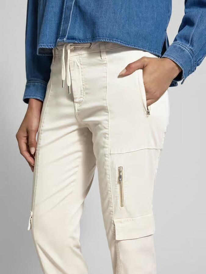 Monari Slim fit cargobroek met tunnelkoord