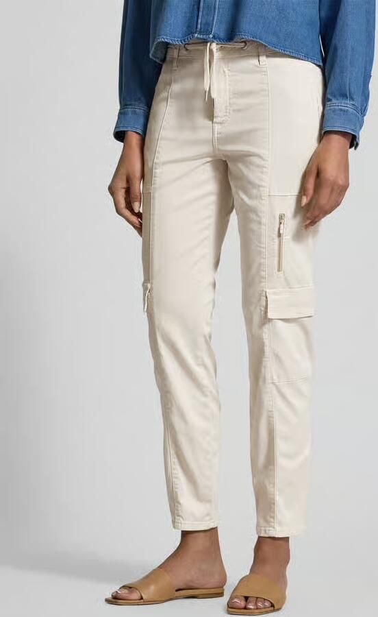 Monari Slim fit cargobroek met tunnelkoord - Foto 2