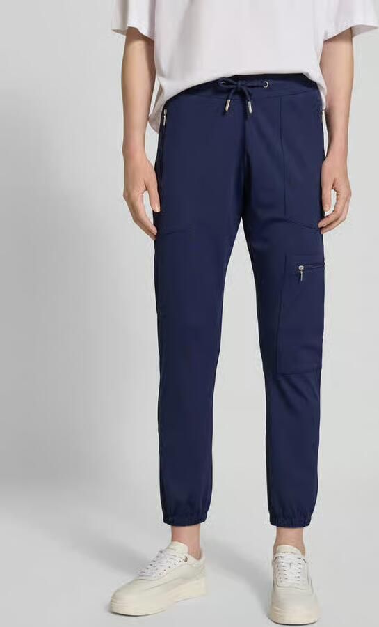 Monari Slim fit stoffen broek met ritszakken - Foto 2