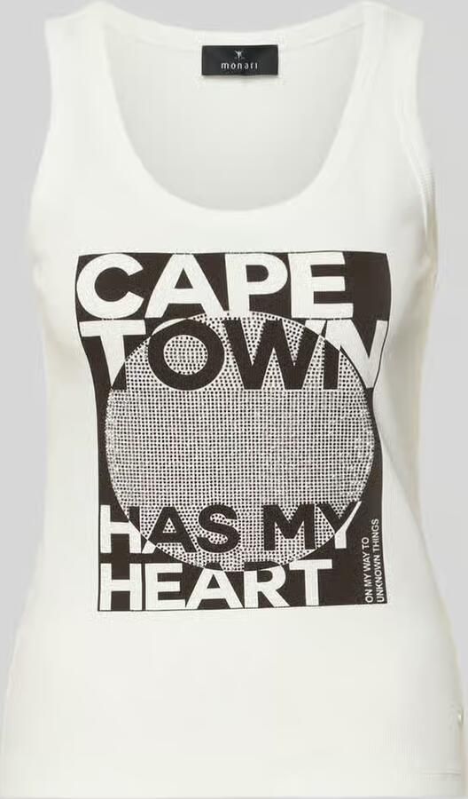 Monari slim fit top met strassteentjes model 'Cape Town' - Foto 2
